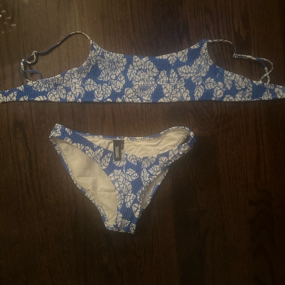 Triangl small Blue and White Floral Bikini Set